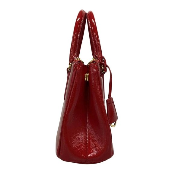 PRADA Galleria Mini Bag Red Patent Leather Handbag 738-082725 - Picture 4 of 14